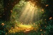 The magic of the sun's rays penetrates the magical grove, giving everything around a mysterious and magical look