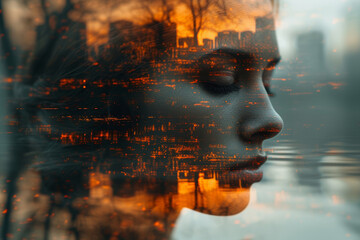 Poster - a conceptual photograph created by merging multiple images with ai, telling a visual story that goes
