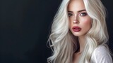 Fototapeta Most - Beautiful girl with hair coloring in ultra blond. Stylish hairstyle done in a beauty salon. Fashion, cosmetics and makeup