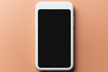 Fototapete - Hand holding a mobile device with a blank screen background
