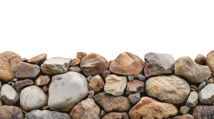 Canvas Print - Assorted stones and rocks isolated against a transparent background, are ideal for advert designs with own text.