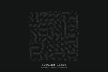 Aufkleber - Abstract Line Matrix Pattern. Noise Flow Dynamic.