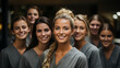 Group Portrait Of cosmetologists. Portrait of qualified females cosmetologists smiling confidently in medical center