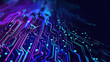 Generative AI image of Blue and purple technology circuit