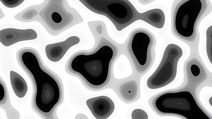 Poster - Abstract Waving black lines on white Background. Looping 4k animation of an abstract fractal digital lines background