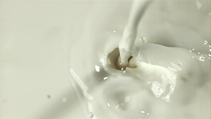 Poster - Fresh milk. Top view. Filmed on a high-speed camera at 1000 fps. High quality FullHD footage