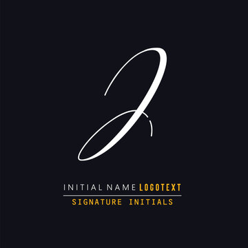J Letter Signature Logo - Initial Alphabet for J - Hand Drawn J Logo, Initial Letter As Logo, Hand Drawn Signature Logo	