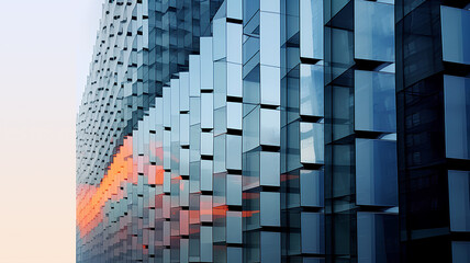 Wall Mural - Exposure of modern abstract glass architecture.