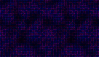 Poster - Seamless Technology Pattern with Flowing Blue Dots. Vector Tech Background. Abstract Digital Swirl Texture