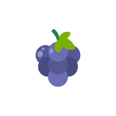 Poster - Grape In Flat Icon Style Isolated on a White Background - Fruits Icon Vector Illustration. 