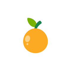 Poster - Orange In Flat Icon Style Isolated on a White Background - Fruits Icon Vector Illustration. 