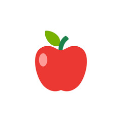 Poster - Apple In Flat Icon Style Isolated on a White Background - Fruits Icon Vector Illustration. 