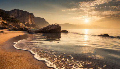 Poster - Ocean sunset on the beach 