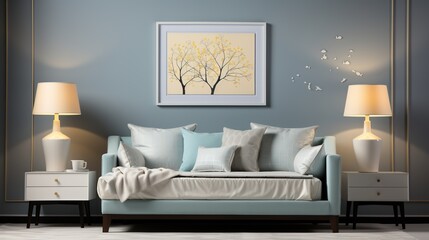 Wall Mural - modern living room with sofa