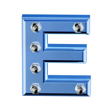 Blue ice symbol with bolts. letter e