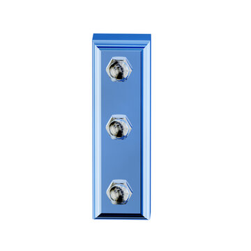 Blue ice symbol with bolts. letter i
