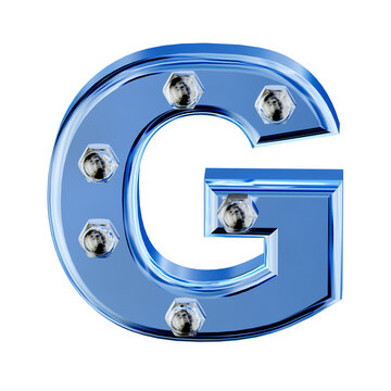 Blue ice symbol with bolts. letter g
