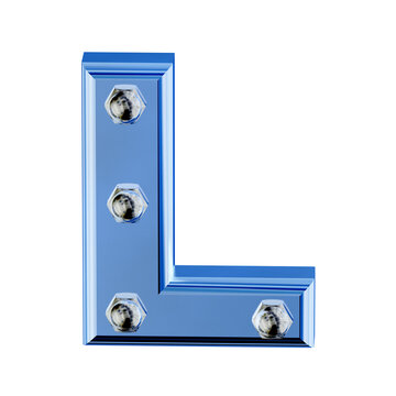 Blue ice symbol with bolts. letter l
