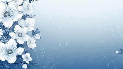 Wall Mural - blue floral background