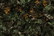 Leafy Forest Bush Camo Background Wall Texture Pattern Seamless Wallpaper