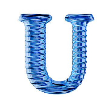 Fluted blue ice symbol. letter u