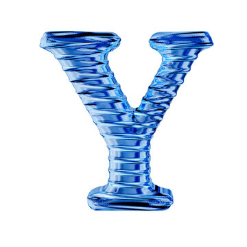 Fluted blue ice symbol. letter y