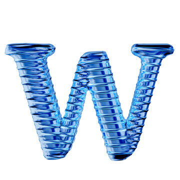 Fluted blue ice symbol. letter