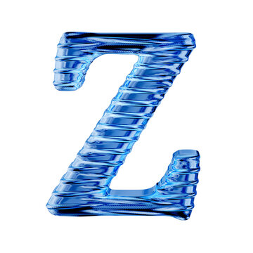 Fluted blue ice symbol. letter z