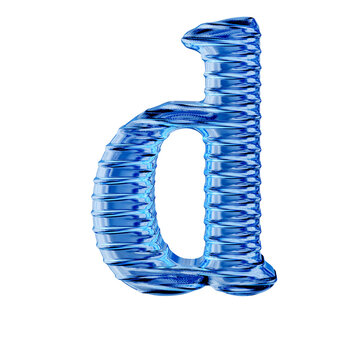 Fluted blue ice symbol. letter d