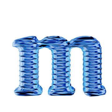 Fluted blue ice symbol. letter m