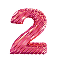 Ribbed pink symbol. number 2