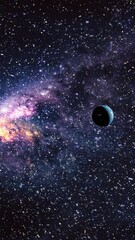 Wall Mural - planet earth in space. vertical design in 9:16 ratio. smartphone and social media ready.