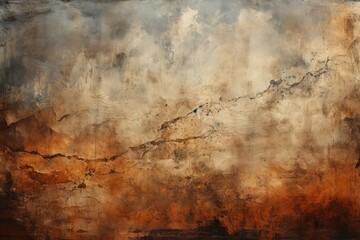 Poster - Vintage Painting With Brown and Black Background Generative AI
