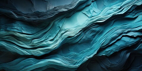 Poster - Blue and Black Background With Wavy Lines Generative AI