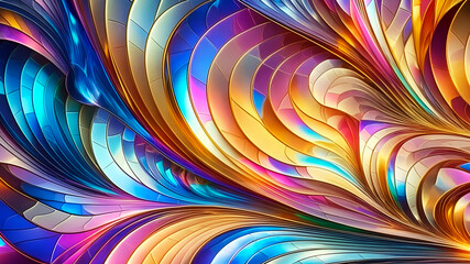 Wall Mural - abstract texture computer wallpaper and background with waves and curves in vivid colors. artistic p