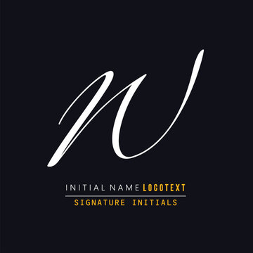 W Letter Signature Logo - Initial Alphabet for W - Hand Drawn W Logo, Initial Letter As Logo, Hand Drawn Signature Logo	