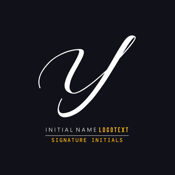 Y Letter Signature Logo - Initial Alphabet for Y - Hand Drawn Y Logo, Initial Letter As Logo, Hand Drawn Signature Logo	