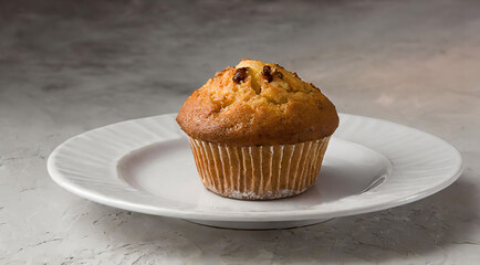 Wall Mural - Muffin on a solid background 