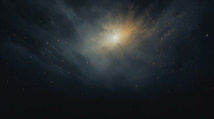 Wall Mural - A dark sky with stars and a bright light. Generative AI.