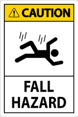 Canvas Print - Caution Sign, Fall Hazard