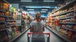 © kept - Image of a woman in a supermarket.
