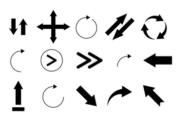 Poster - Set of line arrows, directions. Vector illustration. EPS 10.