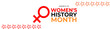 Women History Month Neo Geometric Background. Women’s History Month March Awareness Celebration. Horizontal website header banner. Abstract modern design. Social media post. vector illustration