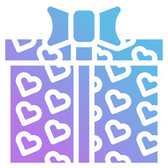 Poster - Gradient love present box icon 