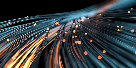 Wall Mural - fiber optic  fast moving lines. High speed motion blur. Concept of leading in business, Hi tech products, business plan, goals and achievement, advanced technology evolution. 3d rende