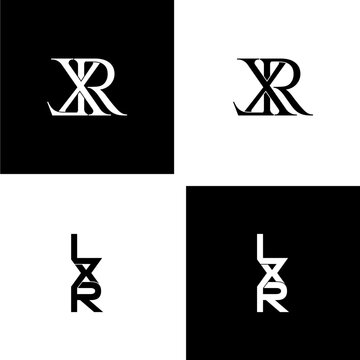 lxr typography letter monogram logo design set