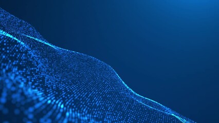 Wall Mural - Digital particle cyber or technology background, Animation of seamless loop, Abstract digital particle wave and lights background.