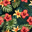 Elegancja Tropików: Wzór z Kwiatami Tropikalnymi, Wzór z Kwiatami Tropikalnymi