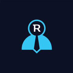 human resource employee seeker job initial letter R logo 