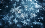 Fototapeta  - Glimmering Night Snowflakes